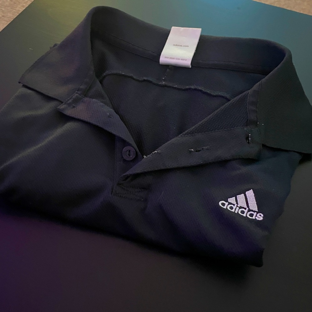 Adidas Men’s Classic Short Sleeve Black Polo - L